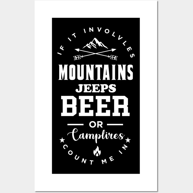 Mountains Jeeps Beer Wall Art by amalya